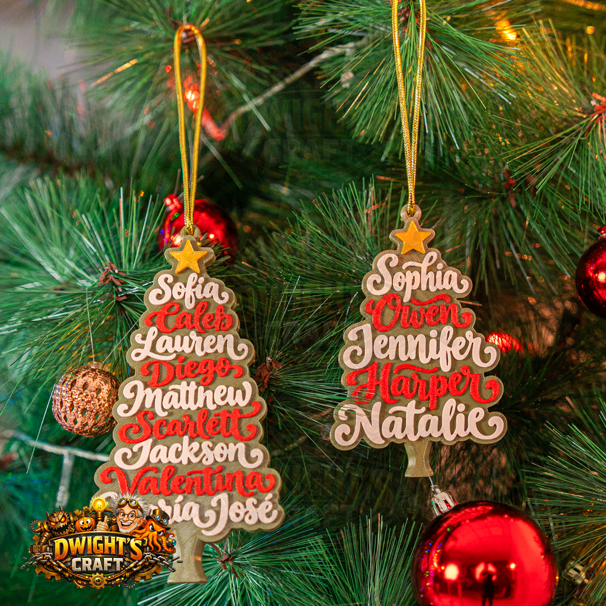 Personalized Family Name Christmas Tree Keepsake