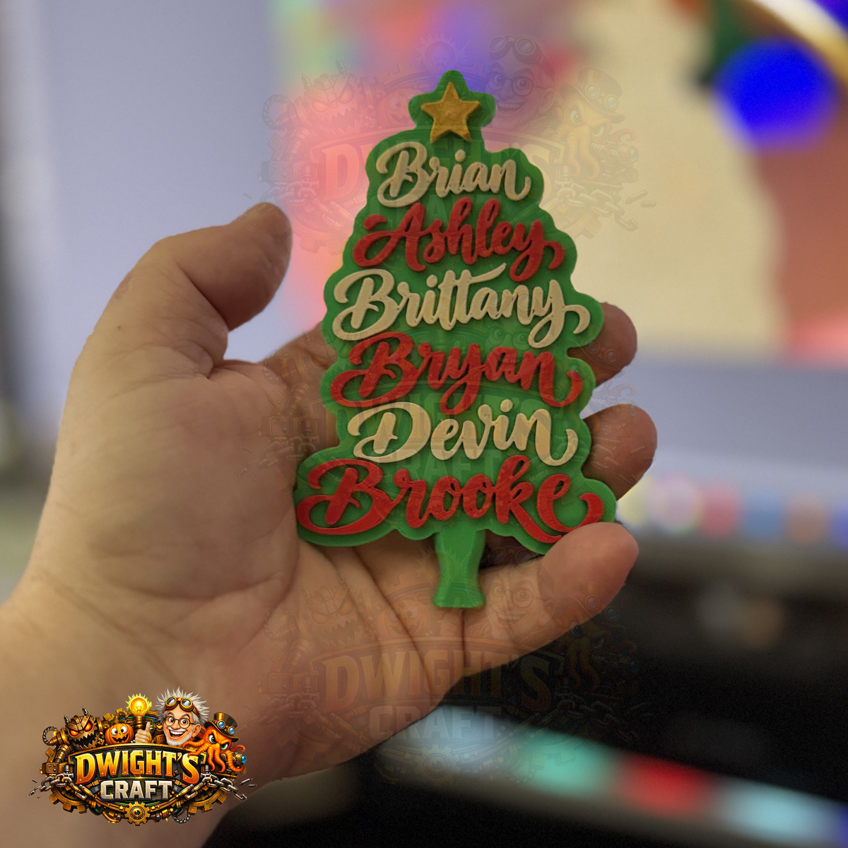 Personalized Family Name Christmas Tree Keepsake