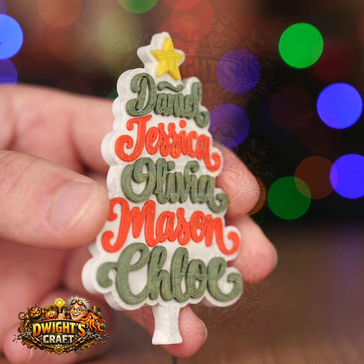 Personalized Family Name Christmas Tree Keepsake