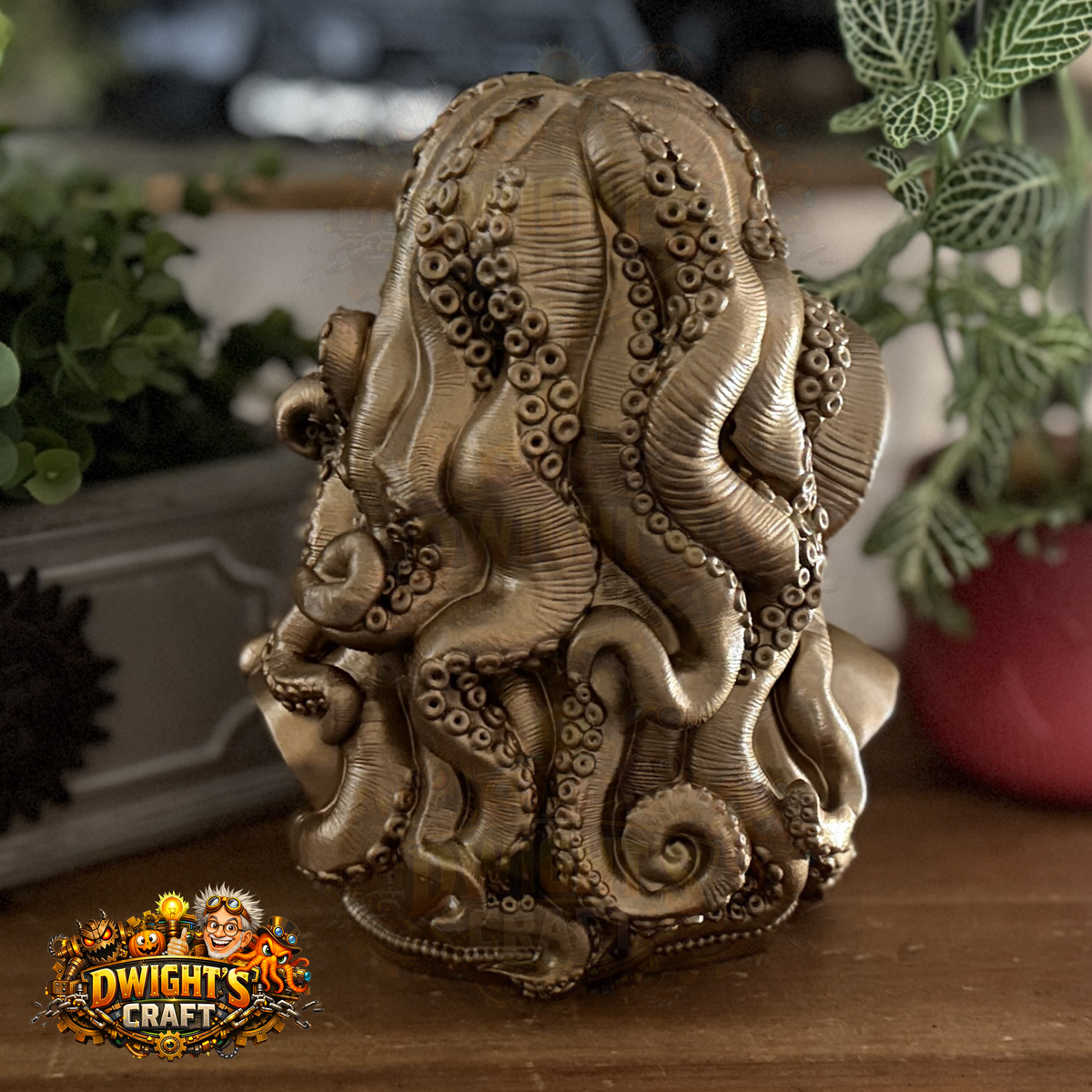 bronze-finished fantasy bust sculpture of a female