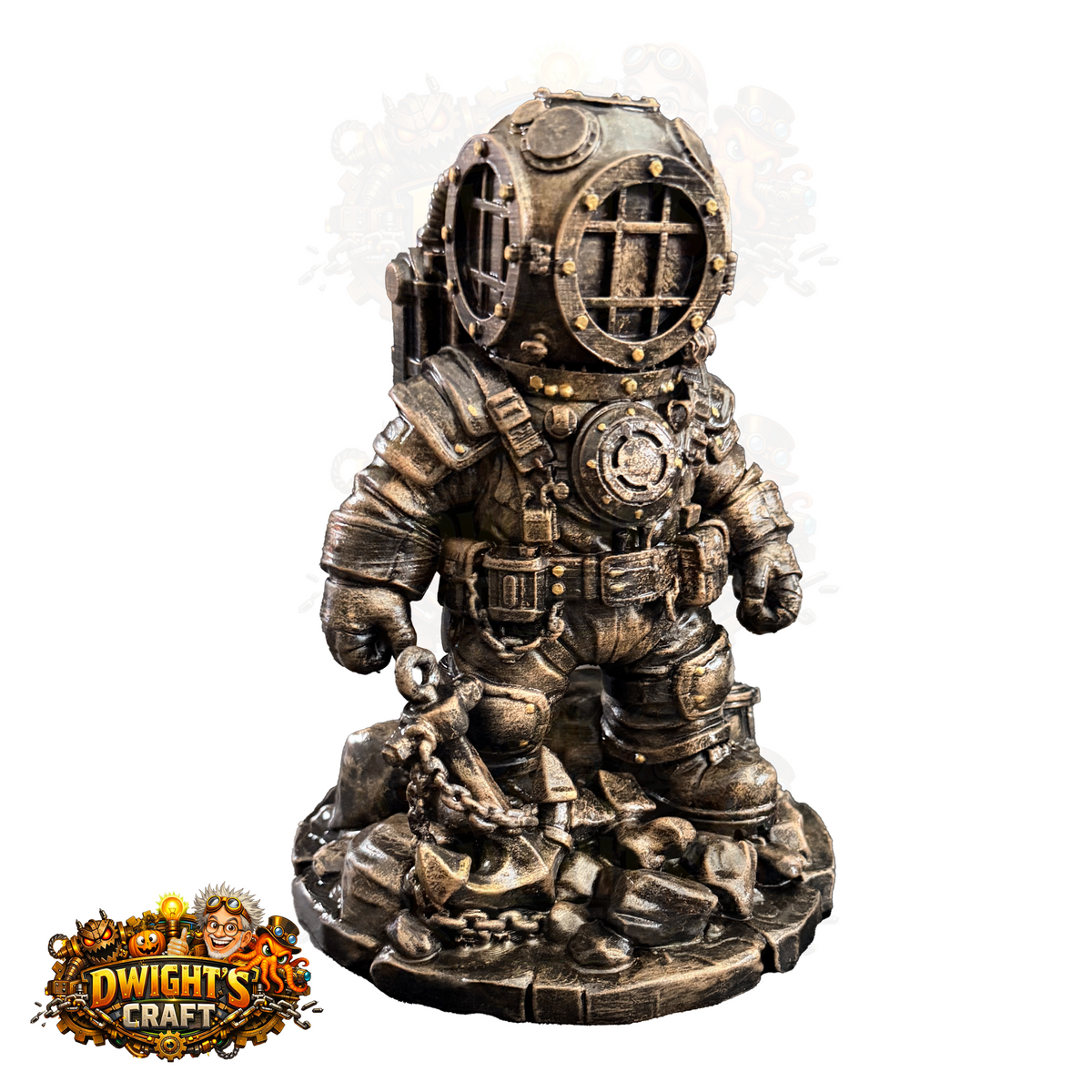 faux bronze steampunk diver figurine