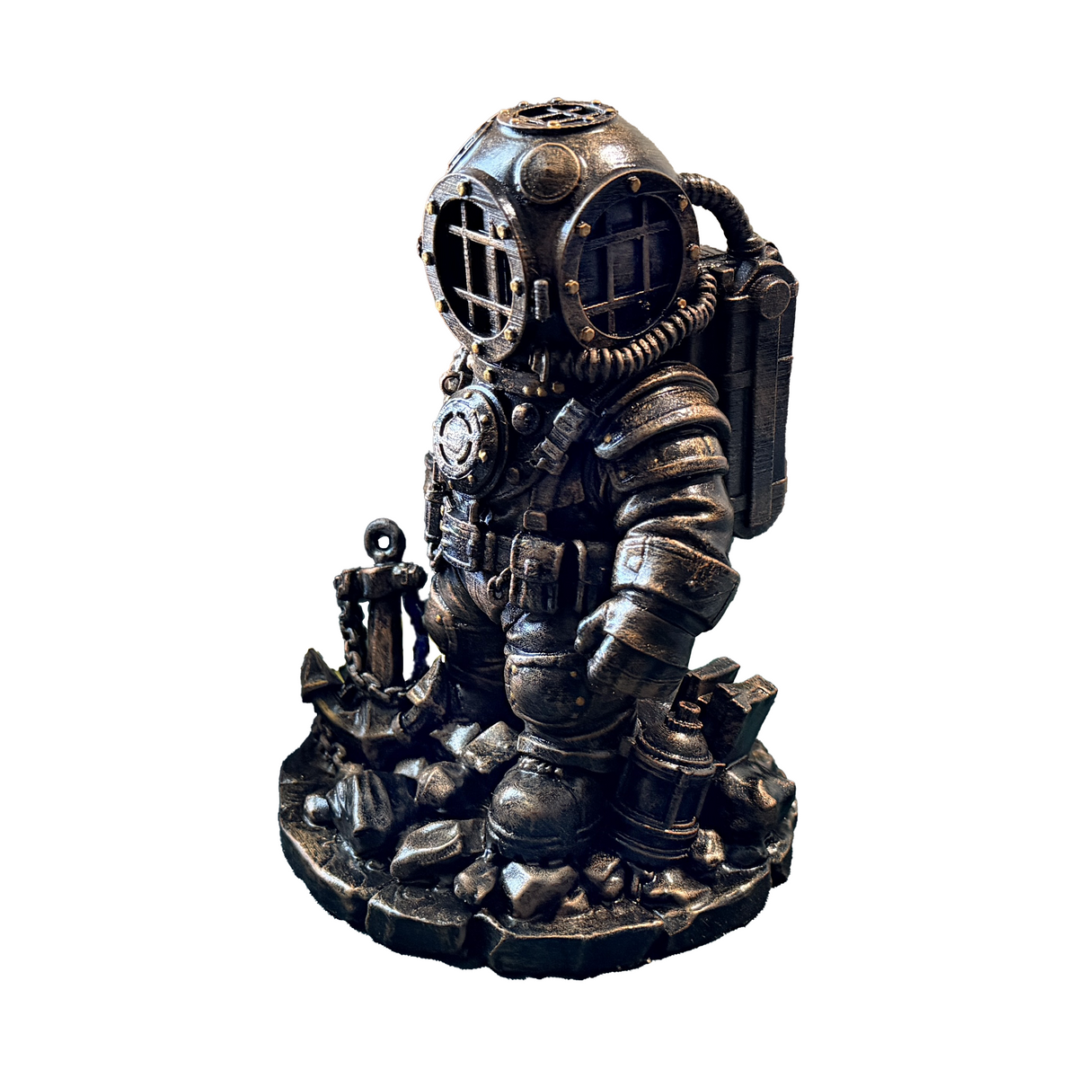 faux bronze steampunk diver figurine