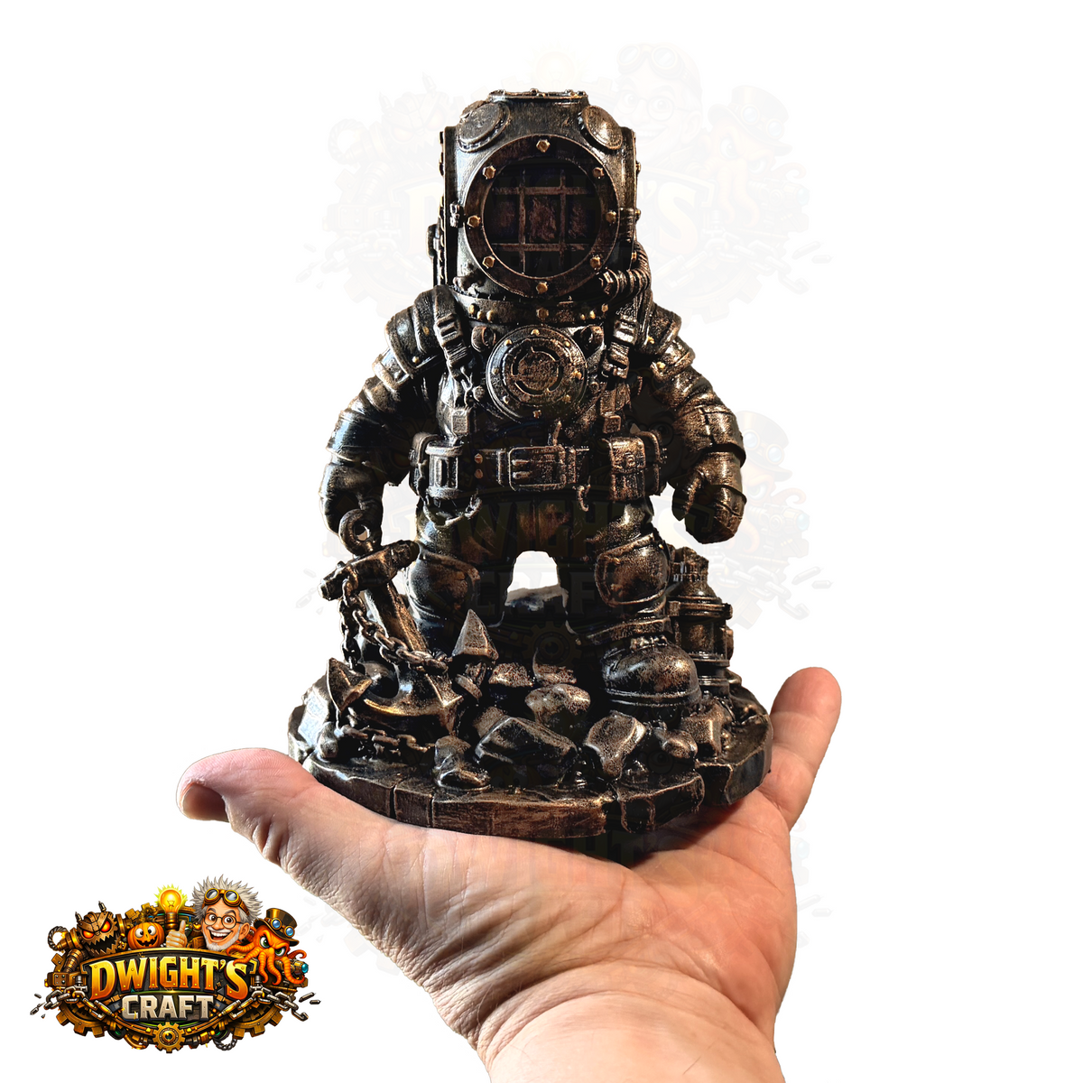 faux bronze steampunk diver figurine