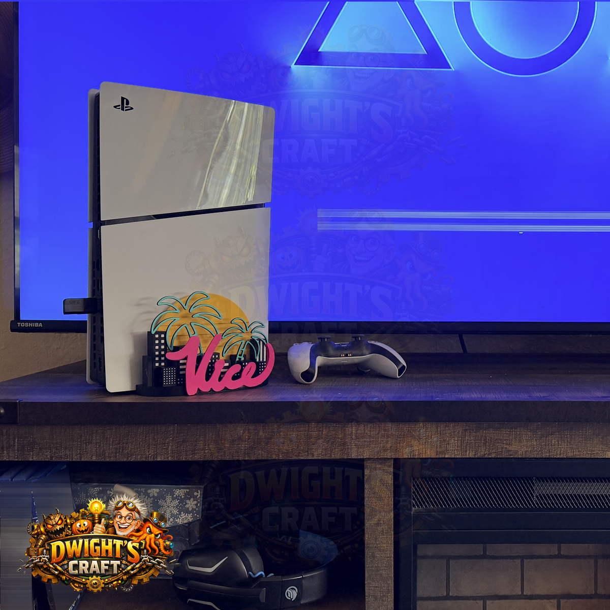 PS5 Console Stand Miami Vice Edition