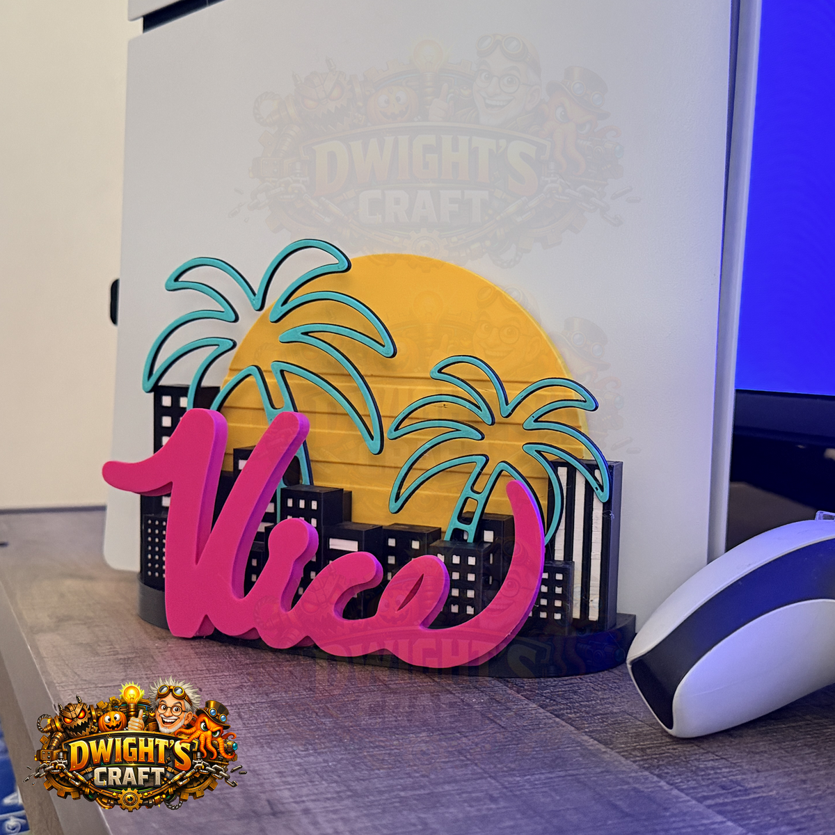 PS5 Console Stand Miami Vice Edition