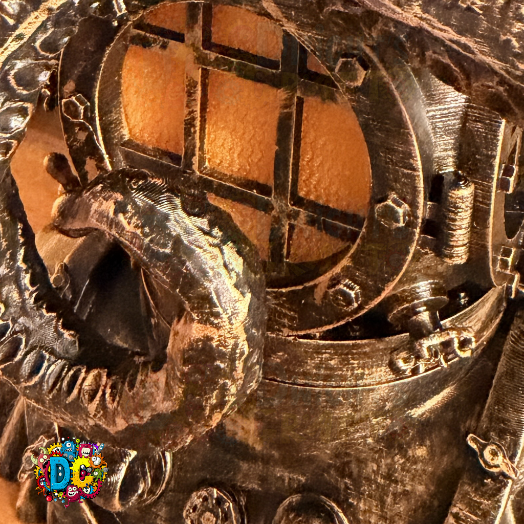 Close-up of intricate metal gears and mechanical components