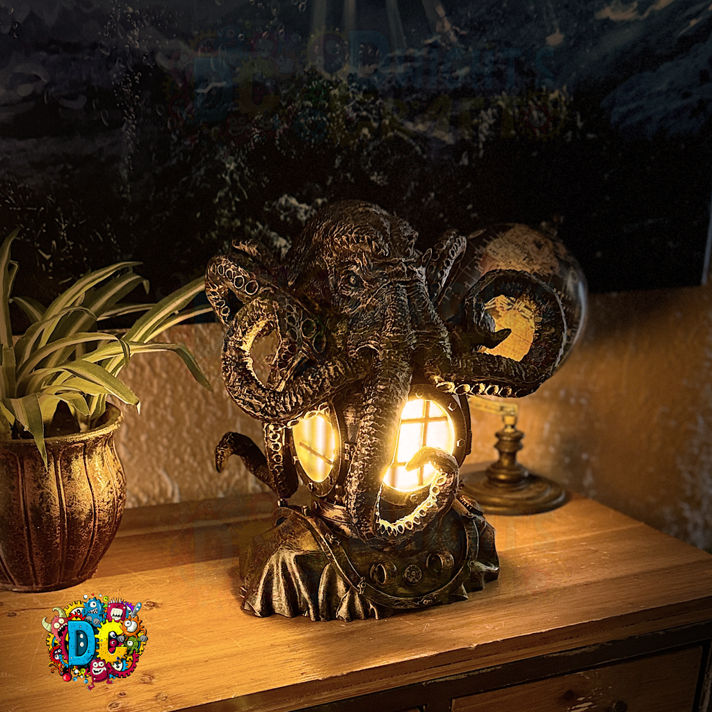Steampunk Octopus Diver Lamp – A Relic from the Deep
