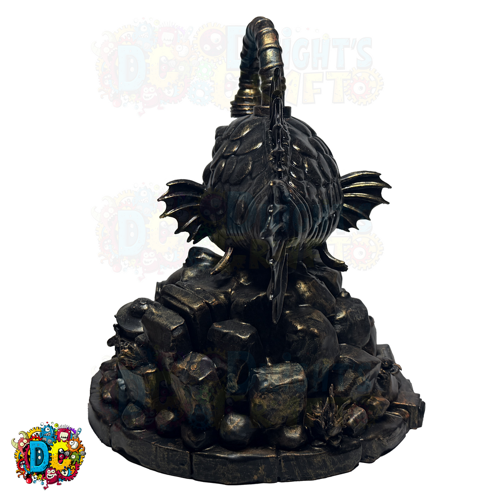 Decorative figurine of an angler fish with ambient lighting on its lure 