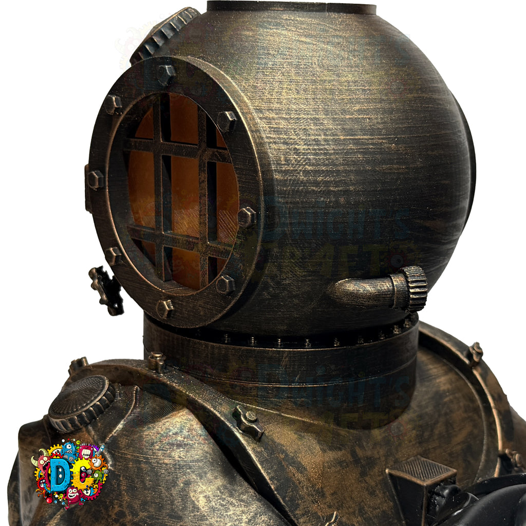 Vintage diving helmet on a white background