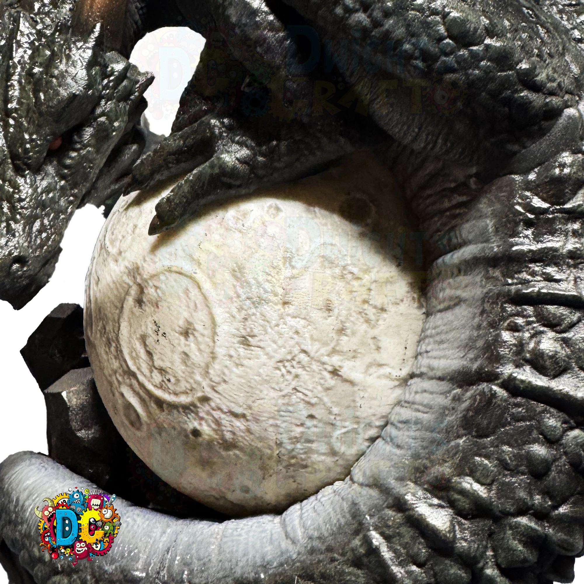 Dragon Moon Lamp – Fantasy Dragon Sculpture • Lunar Crystal Base