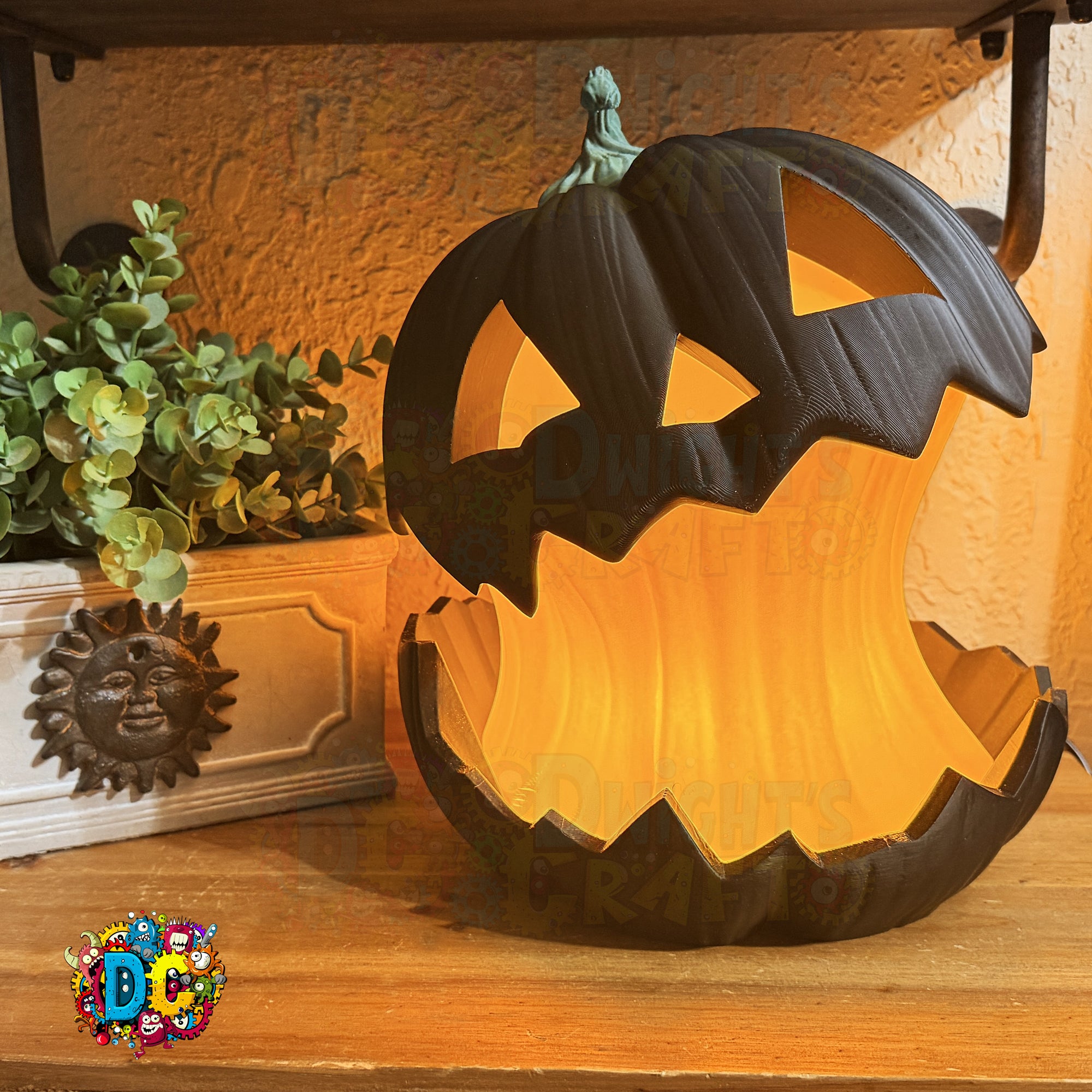 Whimsical Jack‑O’-Lantern Lamp • Enlarged Pumpkin • Custom Color Glow • Indoor Halloween LED Decor