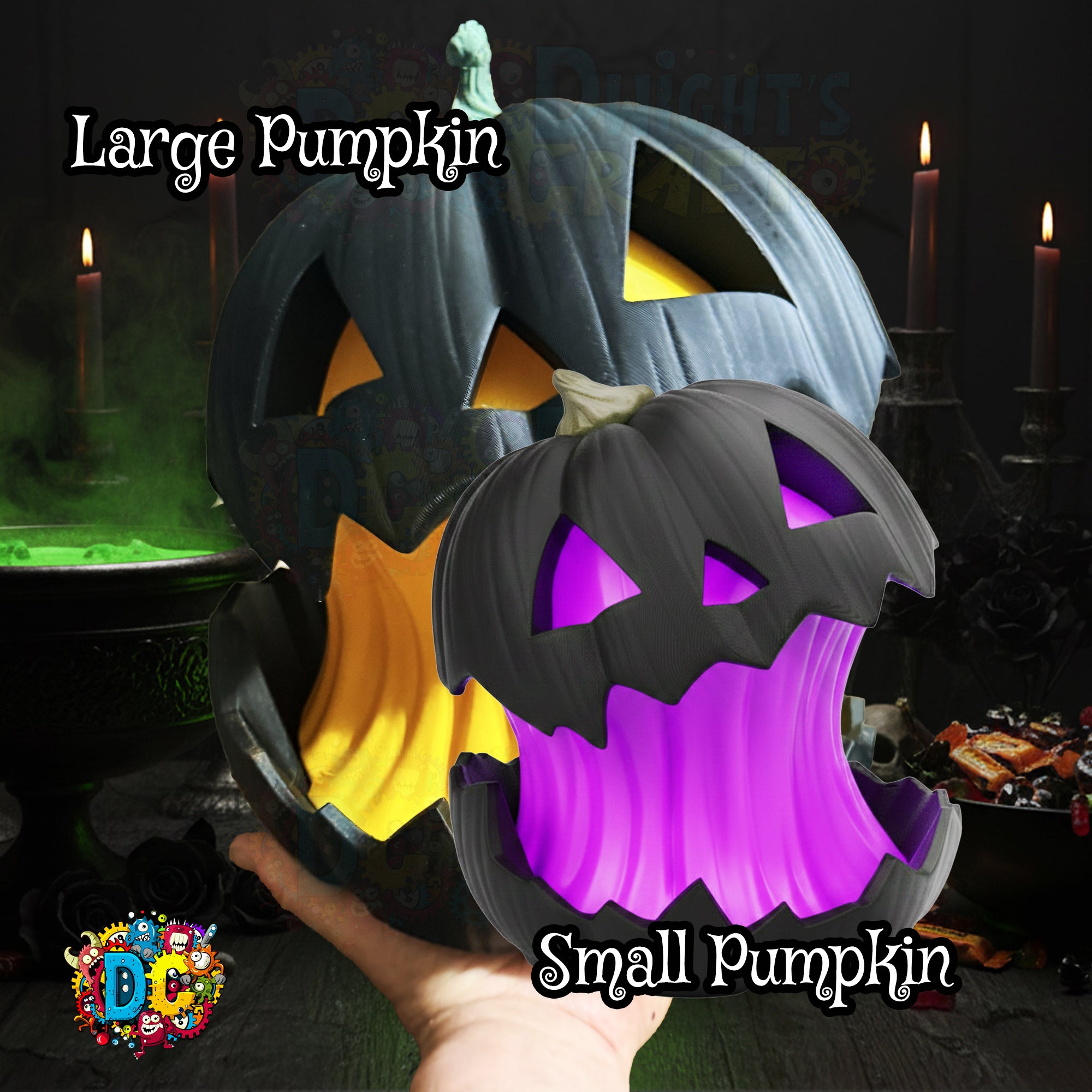 Whimsical Jack‑O’-Lantern Lamp • Enlarged Pumpkin • Custom Color Glow • Indoor Halloween LED Decor