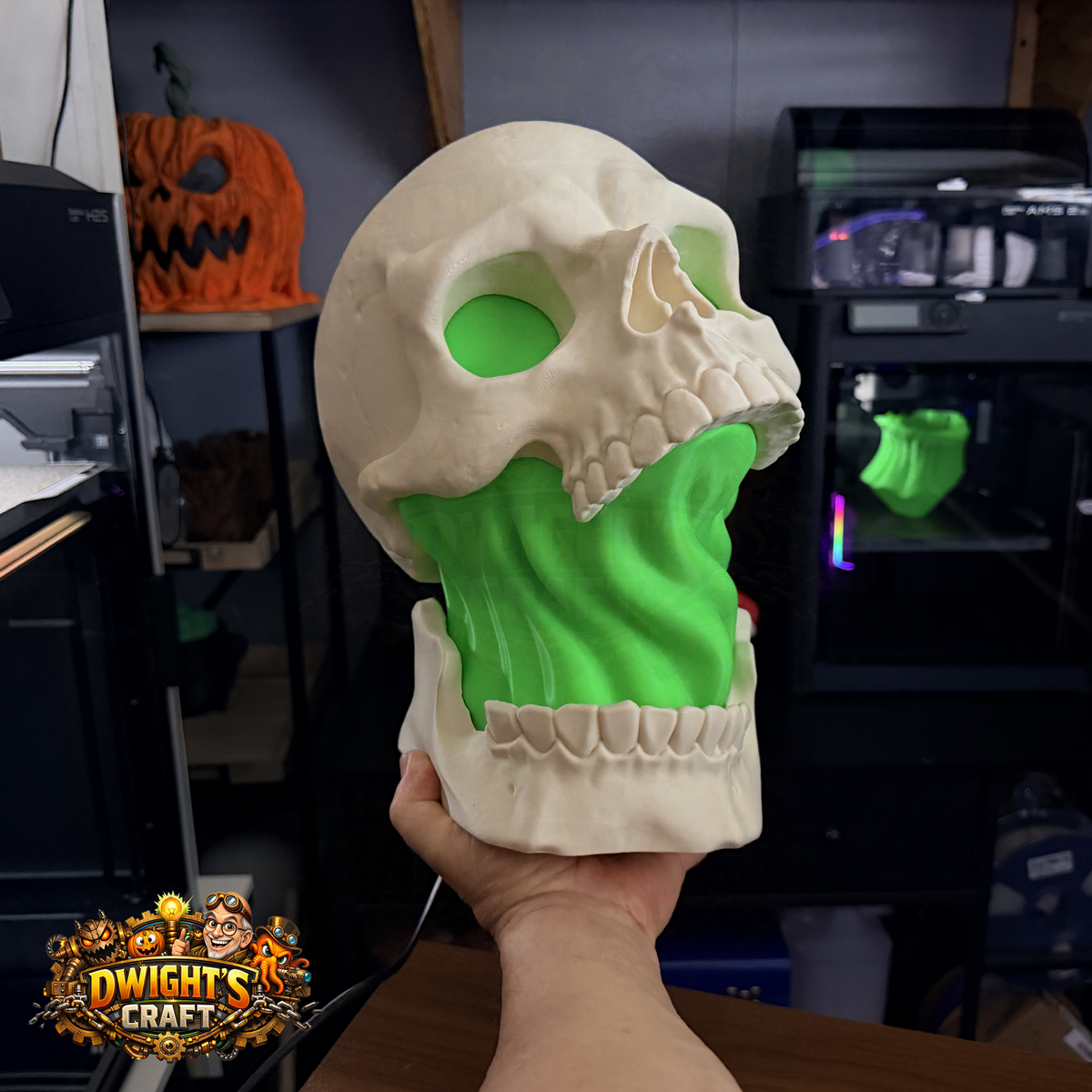 split skull gut Halloween lamp