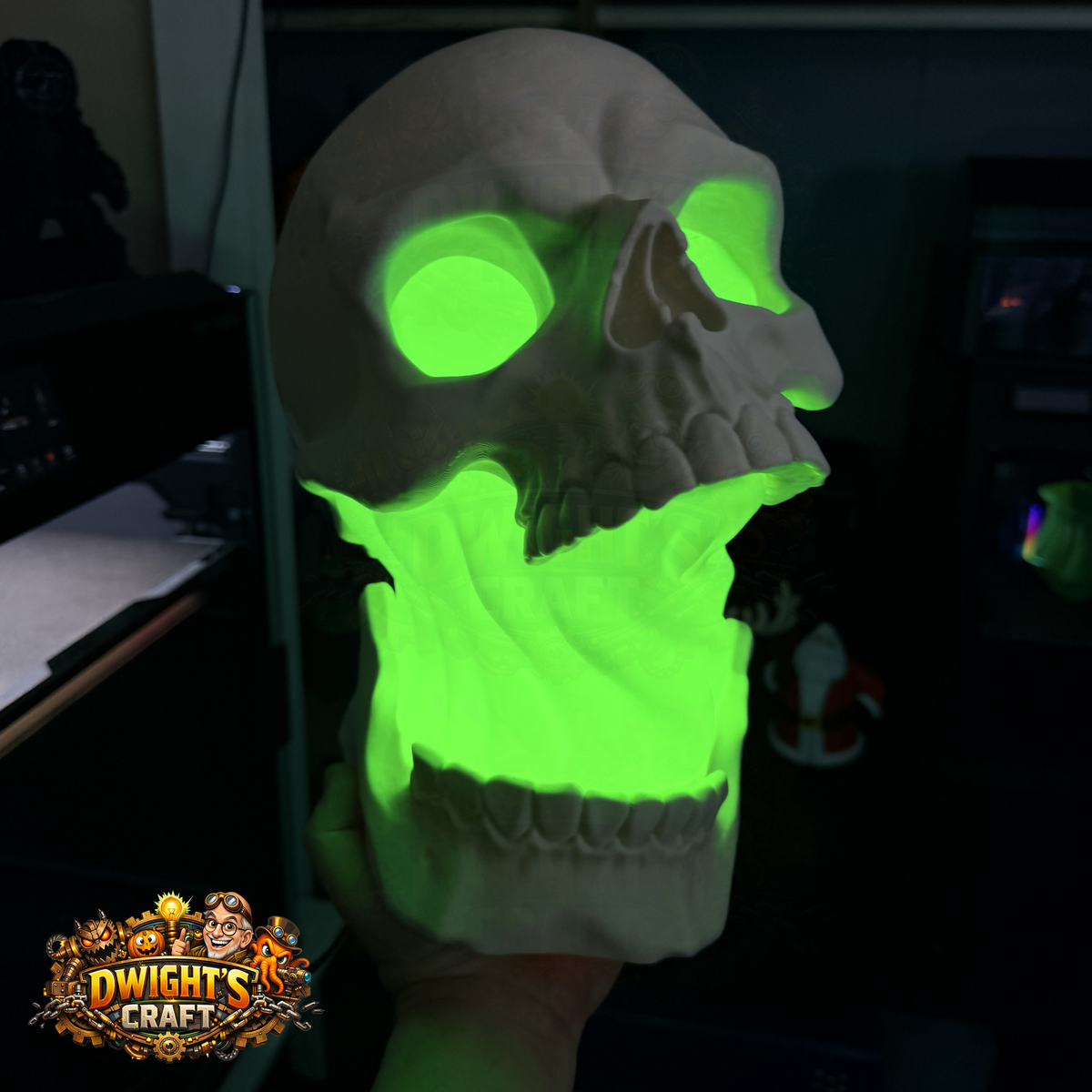 split skull gut Halloween lamp