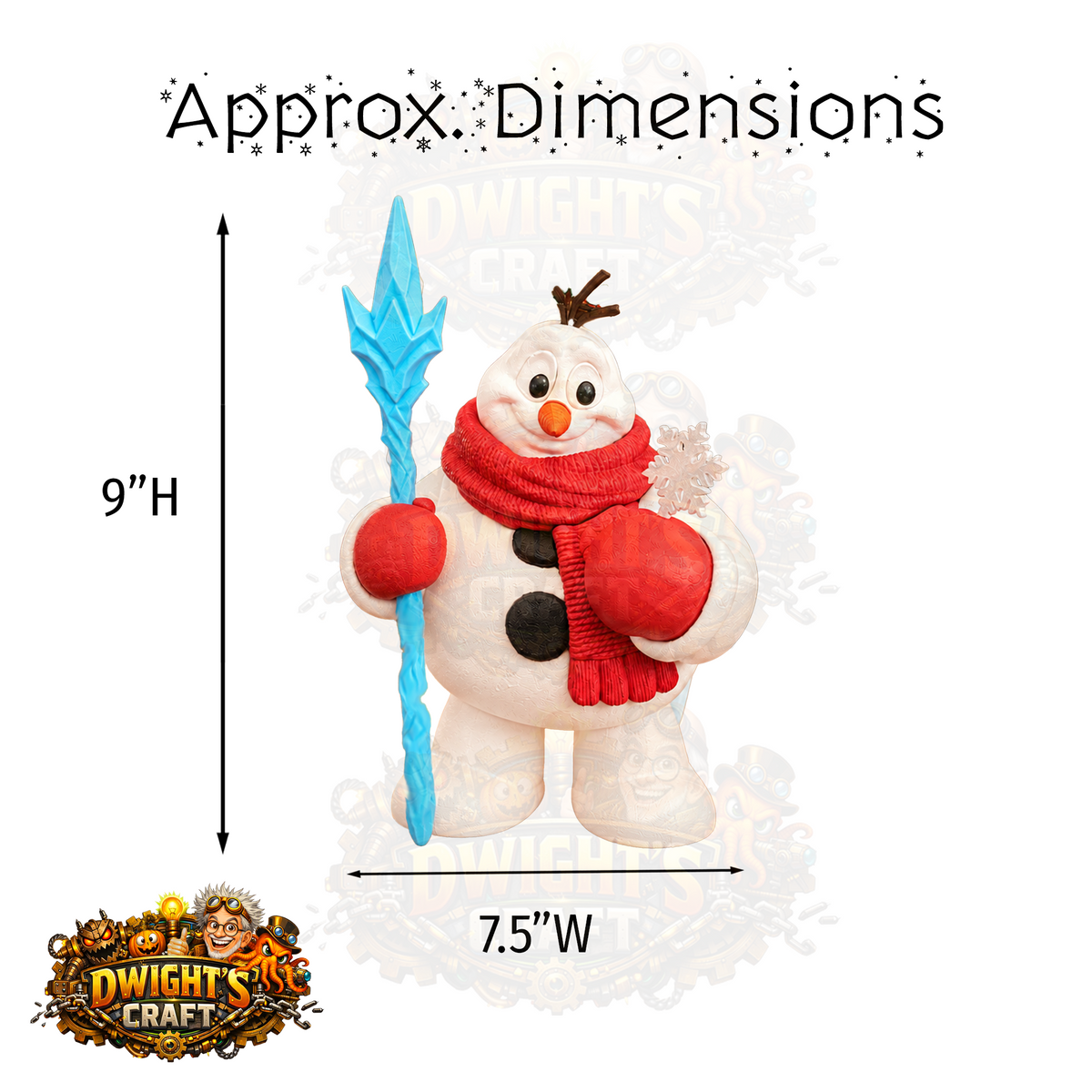 snowman figurine dimensions