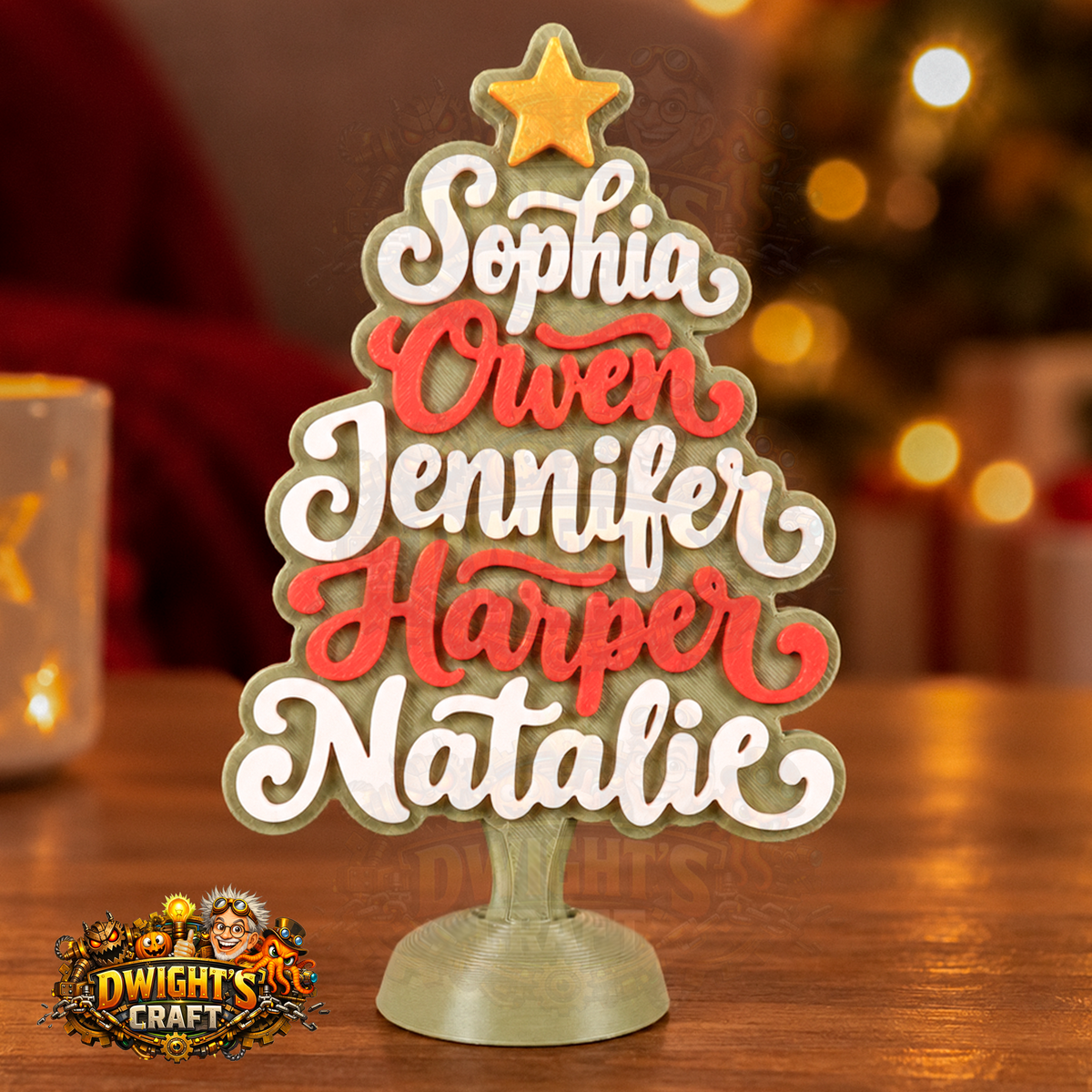 Personalized Family Name Christmas Tree Keepsake