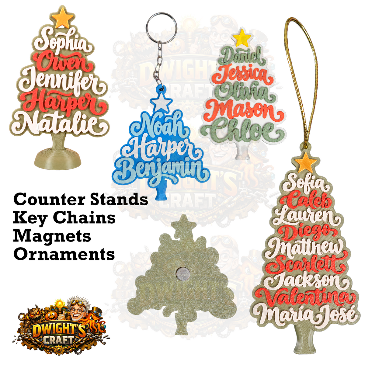 Personalized Family Name Christmas Tree Keepsake