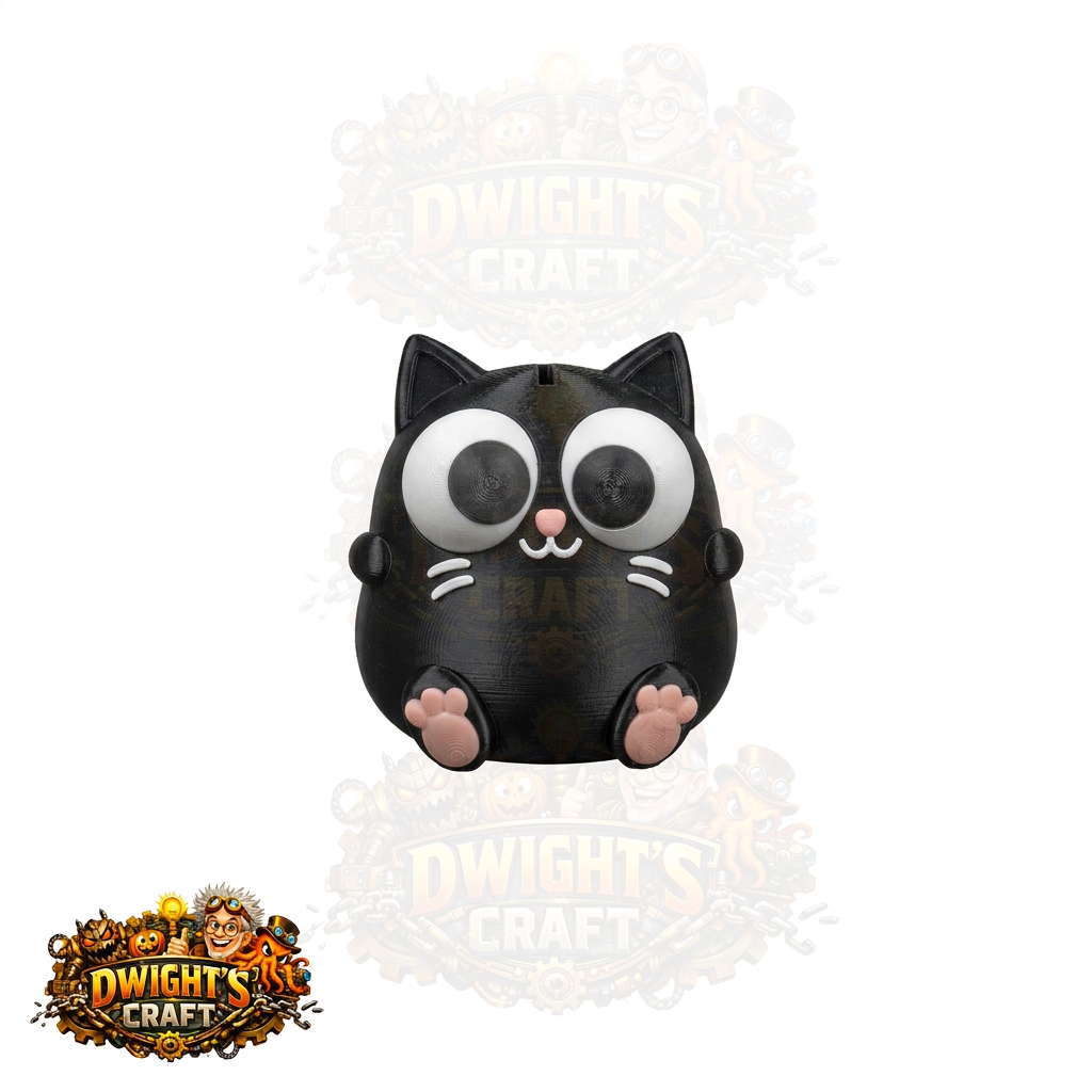 Black cat bank with white whiskers