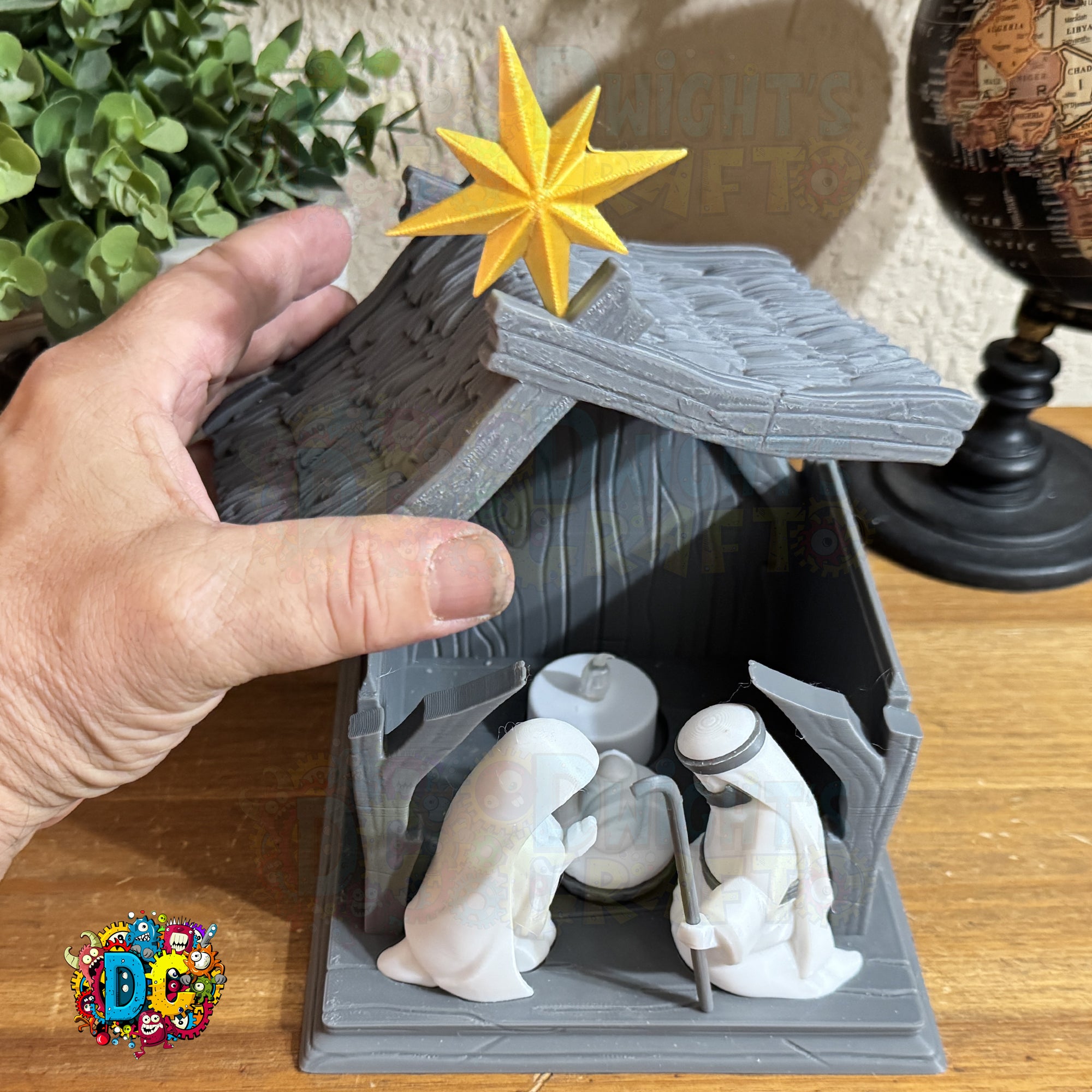 Bethlehem Night Nativity – 3D Printed Stable with Gentle LED Candle Glow