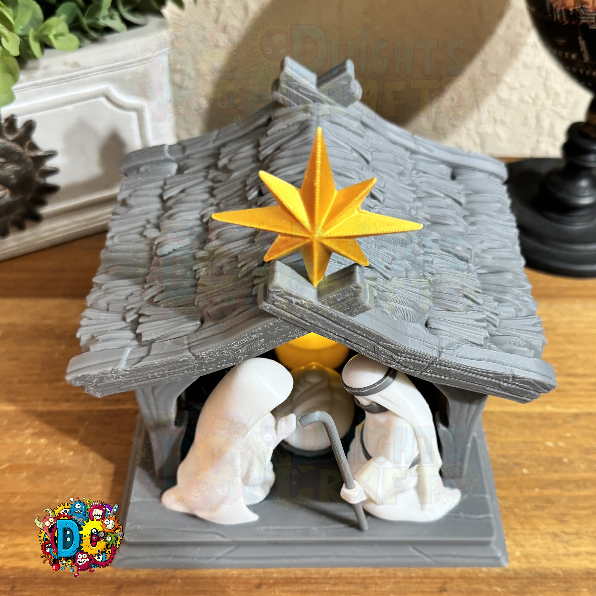 Bethlehem Night Nativity – 3D Printed Stable with Gentle LED Candle Glow
