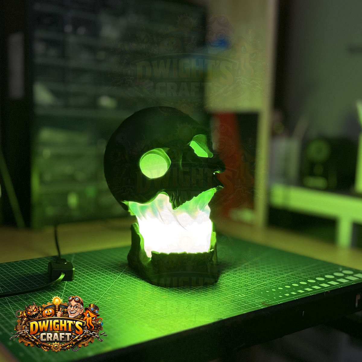 black skull lamp