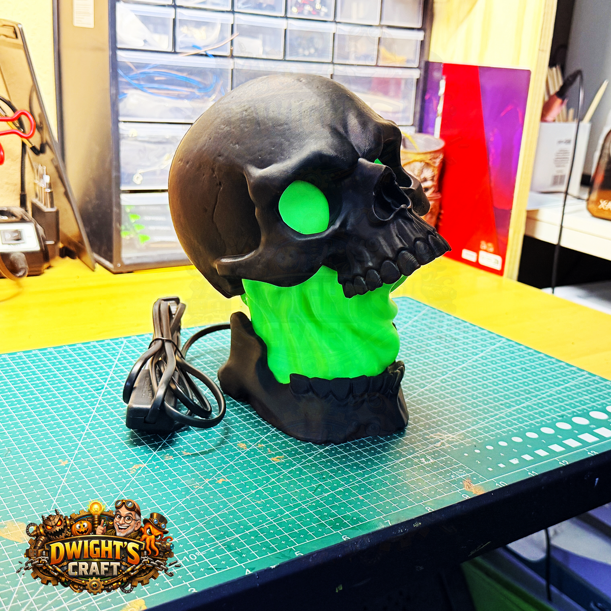 black skull lamp