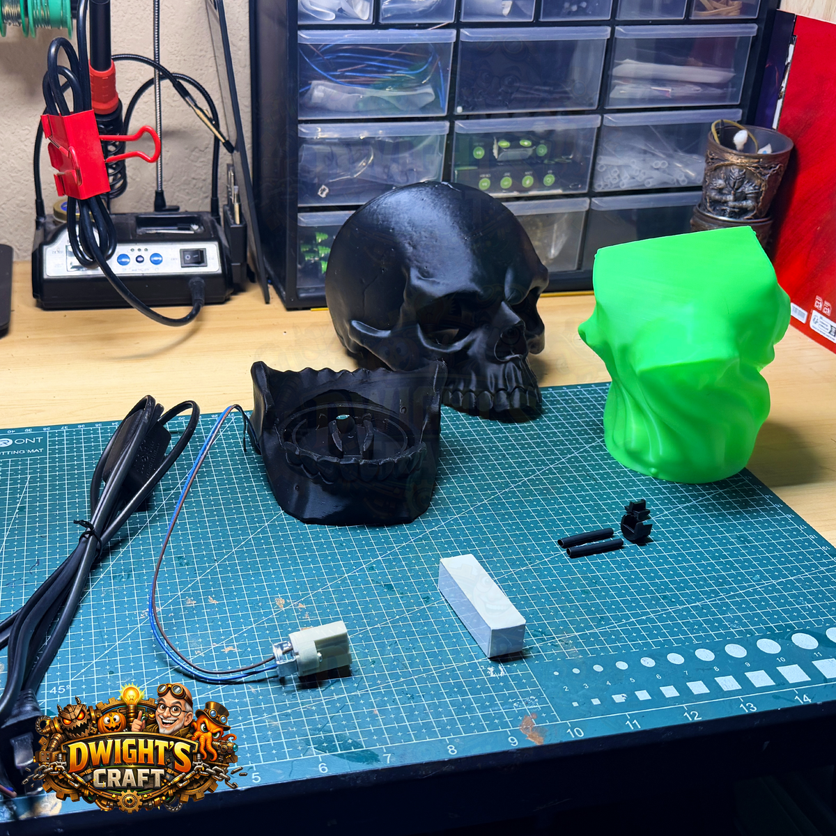 black skull lamp