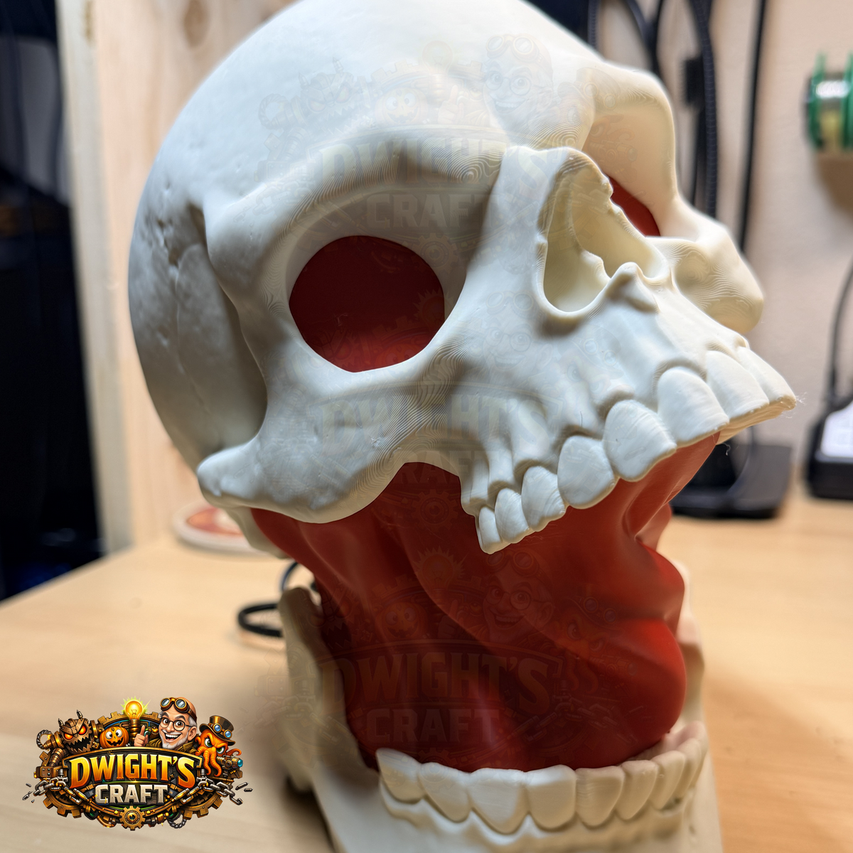 split skull gut Halloween lamp