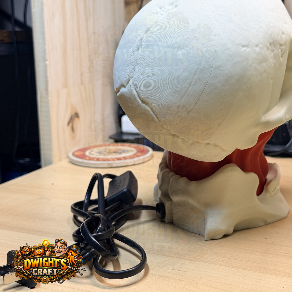 split skull gut Halloween lamp