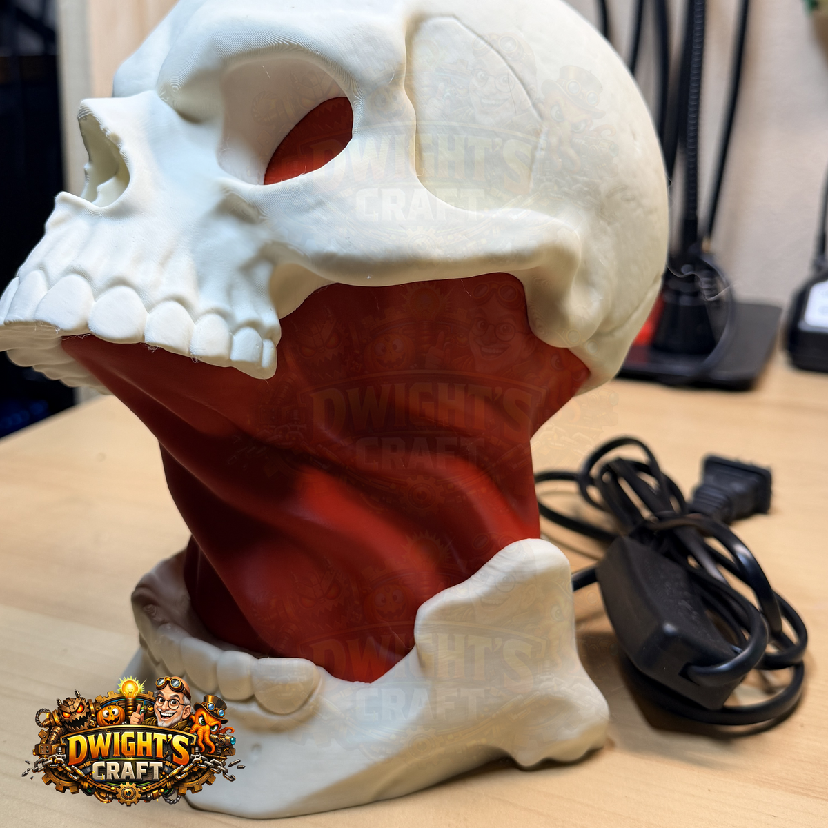 split skull gut Halloween lamp