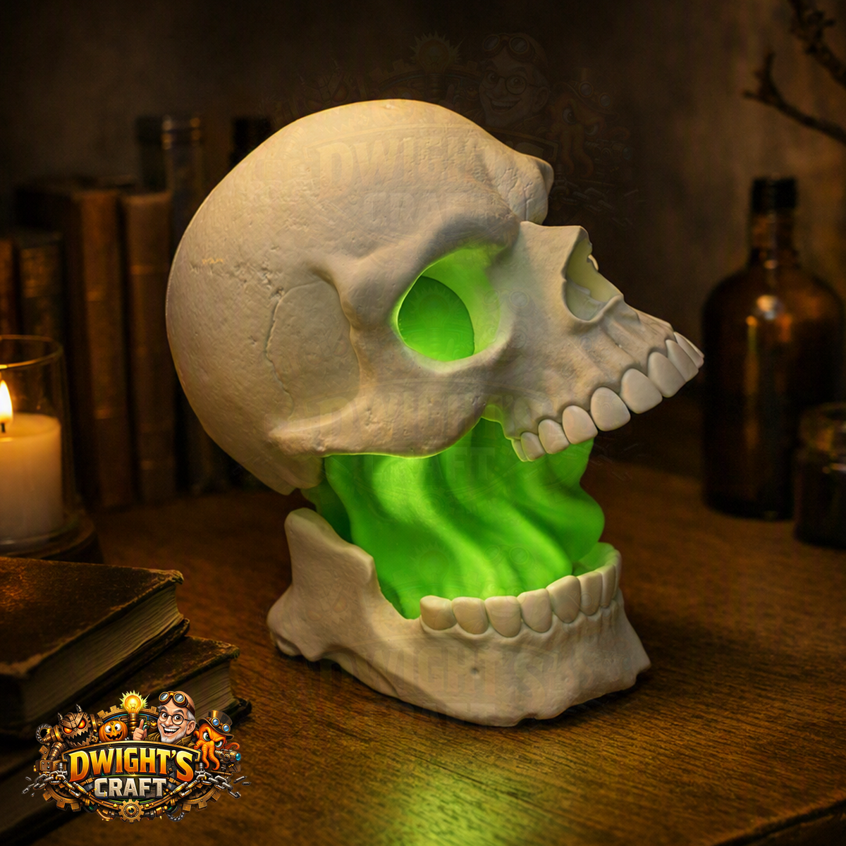 split skull gut Halloween lamp