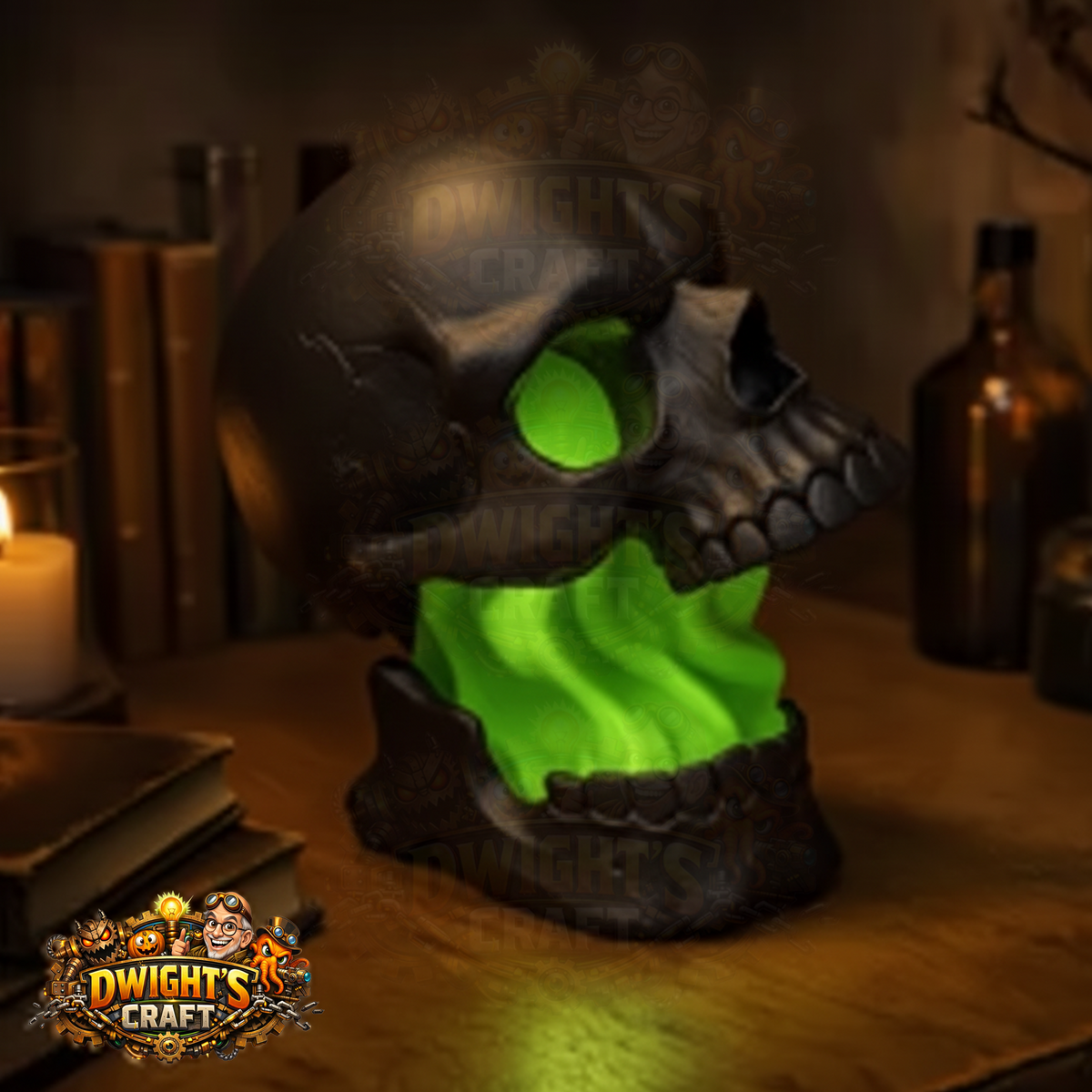 split skull gut Halloween lamp